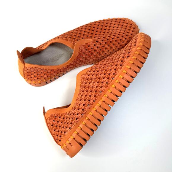 Ilse Jacobson Tulip139 Women’s Size 36 Leather Slip On Sneakers Orange Comfort - Picture 2 of 5